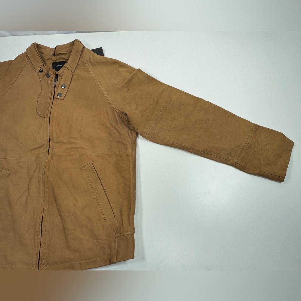 Surface to Air Seasaw Biker Jacket Tan Nubuck Leather Motorcycle Neck Straps M - Picture 5 of 16